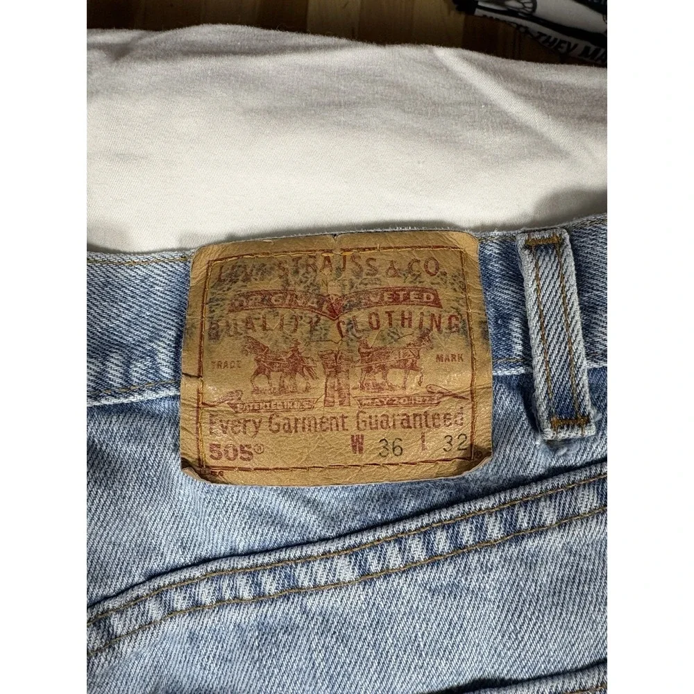 Vintage Levis 505 Jeans Men's 36x32 Denim Straight Leg Made USA 11/1990